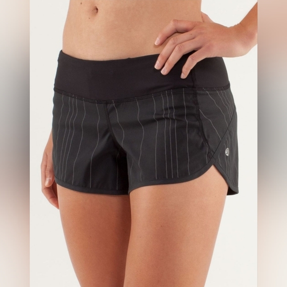 lululemon athletica Pants - OG Lululemon 4 Run Speed Short Reflective Black Pinstripe 2.5" 360° Reflective